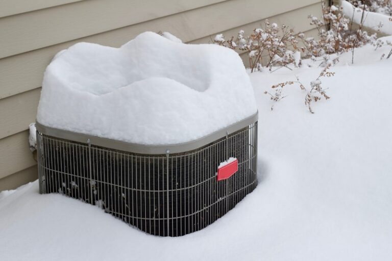 Snow Covered heat pump